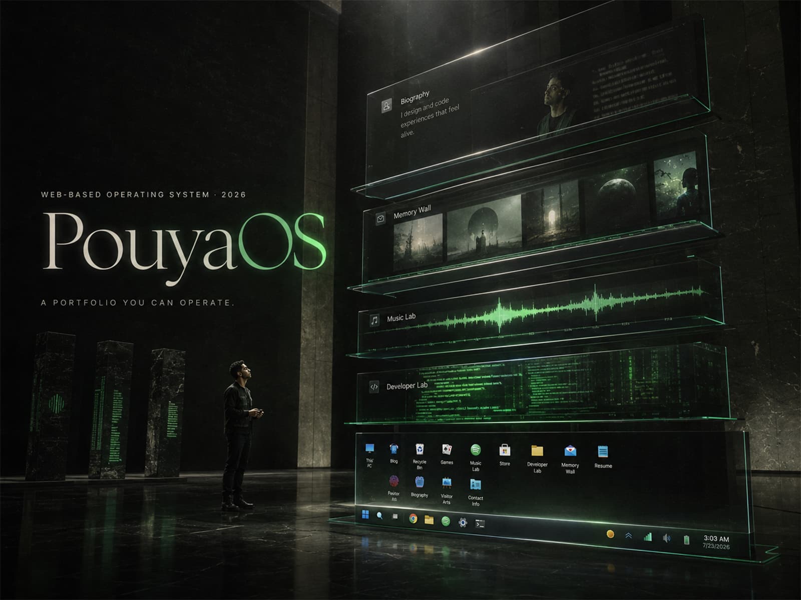 Pouya Shahri - Official Website, Music & Interactive Portfolio 데스크톱 화면