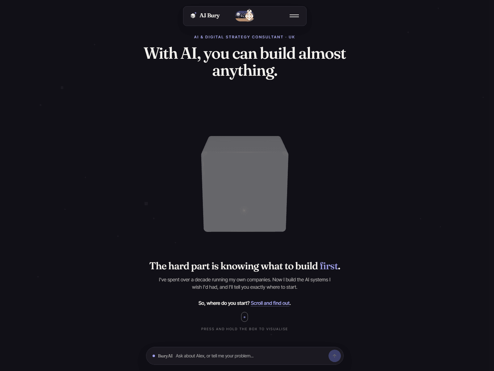Alex Bury | AI & Digital Strategy Consultant, UK 데스크톱 화면