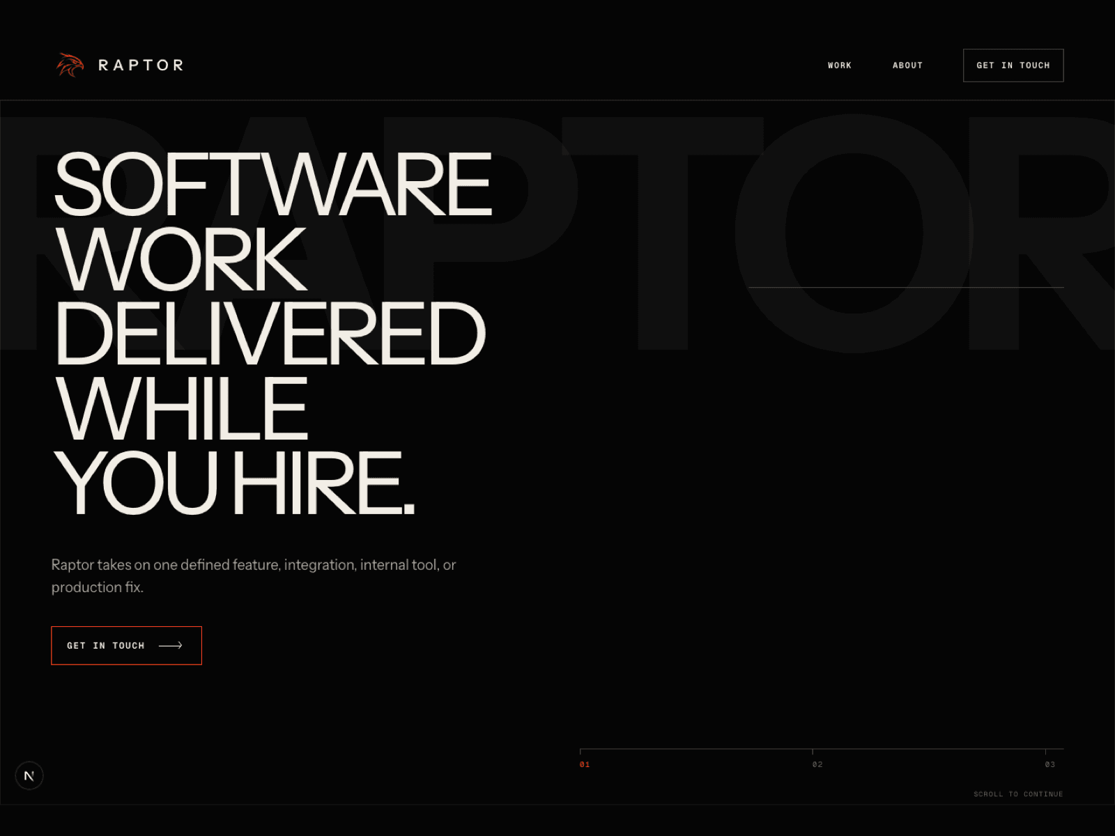 Raptor, an AI engineering firm 데스크톱 화면