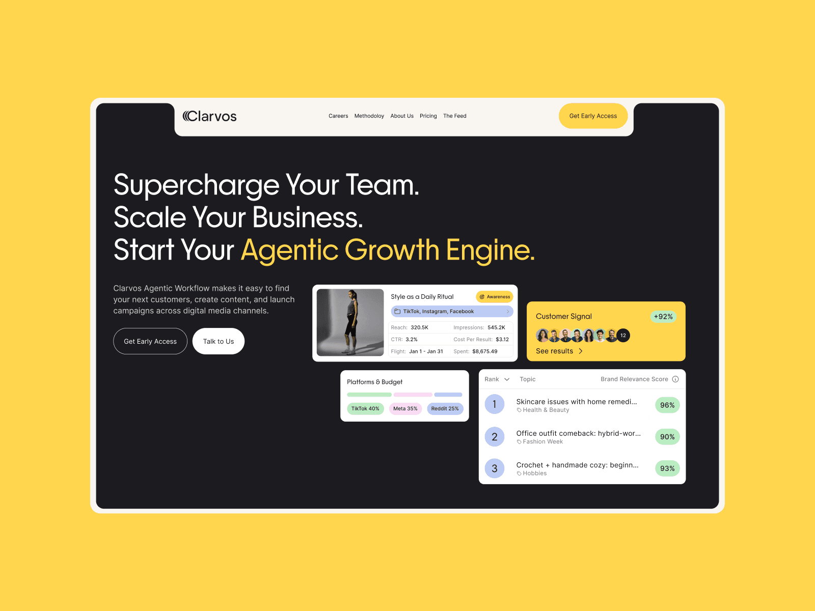 Home | Clarvos 데스크톱 화면