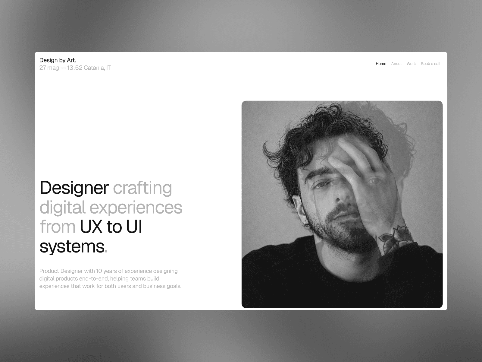 Arturo Spatino — Product Designer 데스크톱 화면